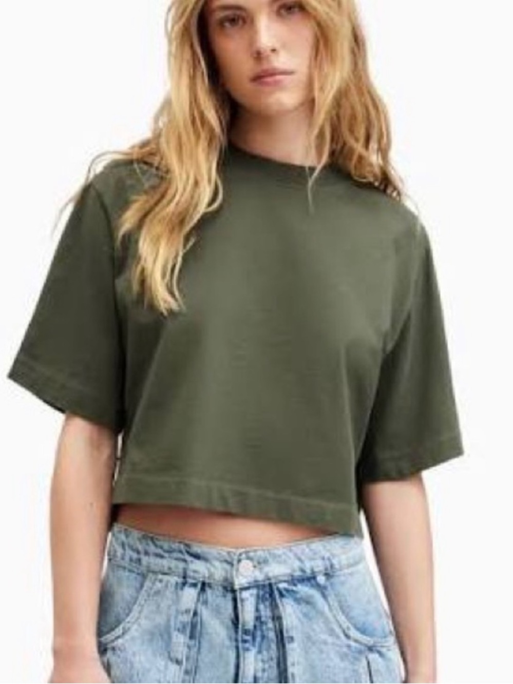 All Saints Lottie Crop Tee S